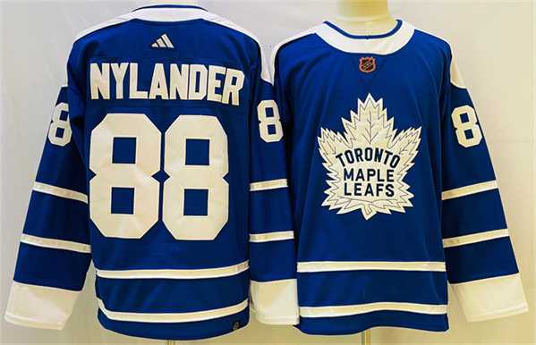 Mens Toronto Maple Leafs #88 William Nylander Blue 2022 Reverse Retro Stitched Jersey->toronto maple leafs->NHL Jersey